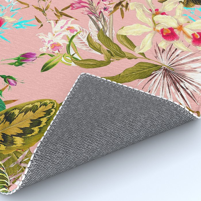 Gardenia | Vintage Botanical Nature Pattern | Blush Boho Plants Garden Floral Rug Gallery Image 4