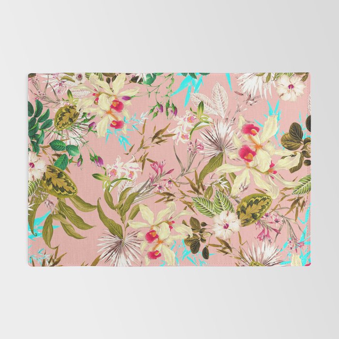 Gardenia | Vintage Botanical Nature Pattern | Blush Boho Plants Garden Floral Rug Gallery Image 2