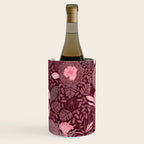 Forest Full of Wild Mushrooms in Burgundy & Peach Wine Chiller Gallery Image 1