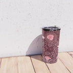 Forest Full of Wild Mushrooms in Burgundy & Peach Travel Mug Gallery Image 4