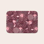 Forest Full of Wild Mushrooms in Burgundy & Peach Bath Mat Gallery Image 1