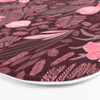 Forest Full of Wild Mushrooms in Burgundy & Peach Bath Mat Gallery Image 3