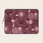 Forest Full of Wild Mushrooms in Burgundy & Peach Laptop Sleeve Gallery Image 1