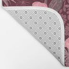 Forest Full of Wild Mushrooms in Burgundy & Peach Bath Mat Gallery Image 2
