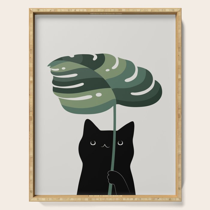 Cat and Plant 16 Serving Tray Gallery Image 1