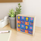 Retro Flower Patch Cute Vintage Aesthetic Floral Pattern Blue Orange Pink Mini Art Print Gallery Image 2