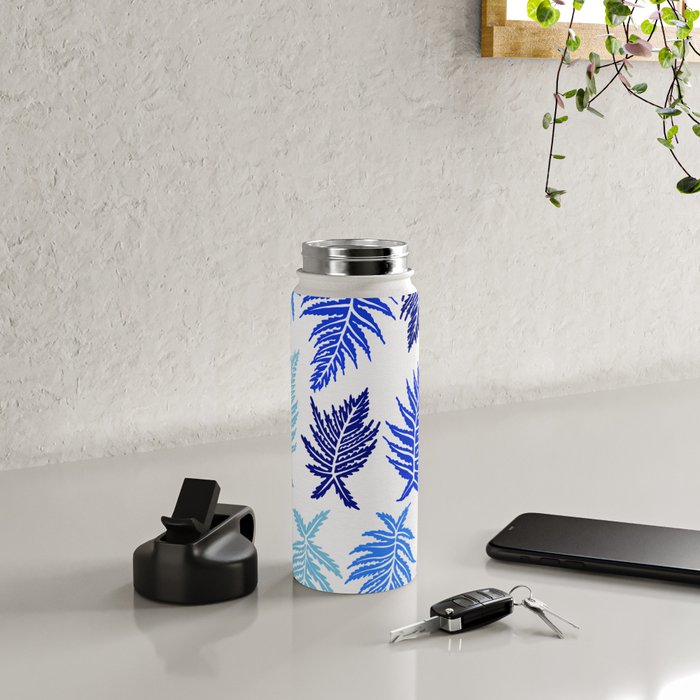 Inked Ferns - Blue Palette Water Bottle Gallery Image 5