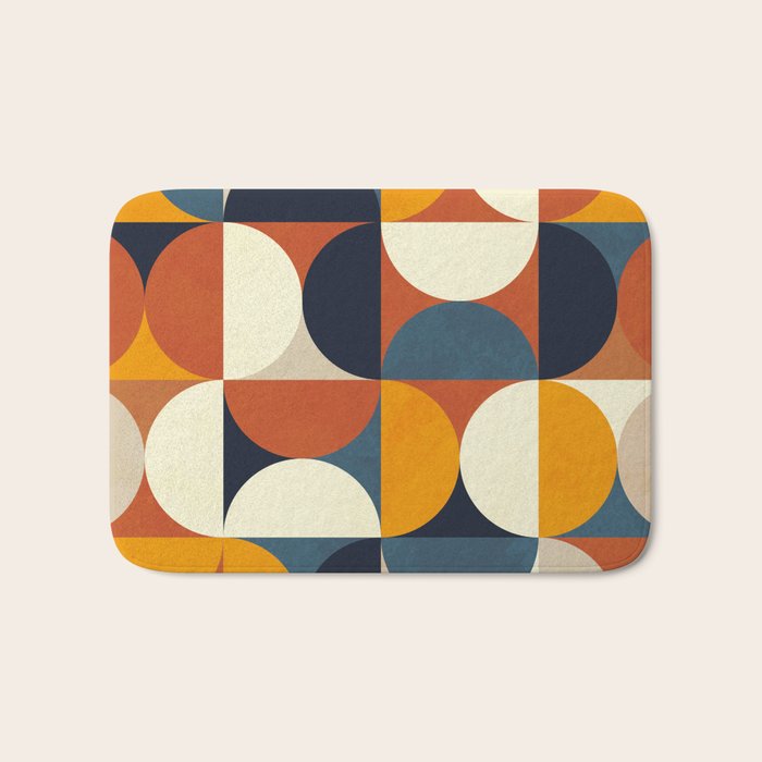 mid century abstract shapes fall winter 3 Bath Mat Gallery Image 1