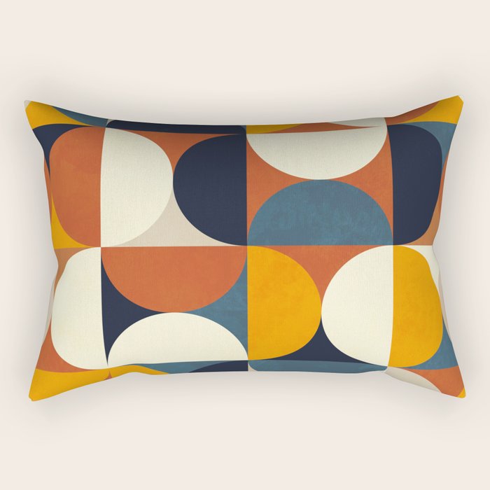 mid century abstract shapes fall winter 3 Rectangular Pillow Gallery Image 1