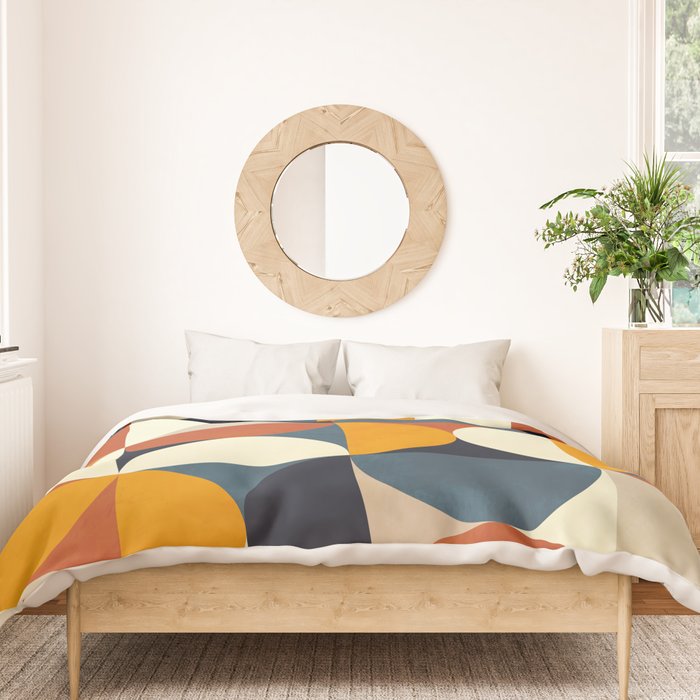 mid century abstract shapes fall winter 3 Duvet Cover Gallery Image 3
