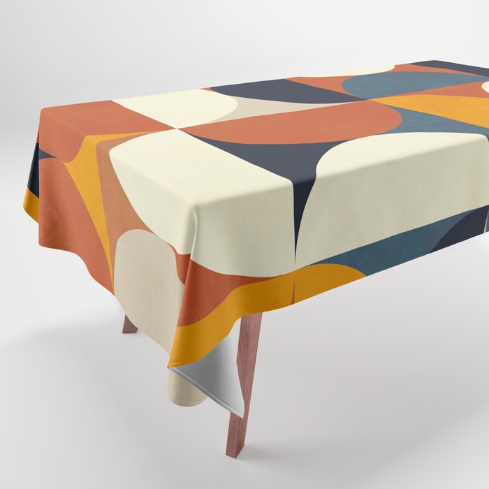 mid century abstract shapes fall winter 3 Tablecloth Gallery Image 1
