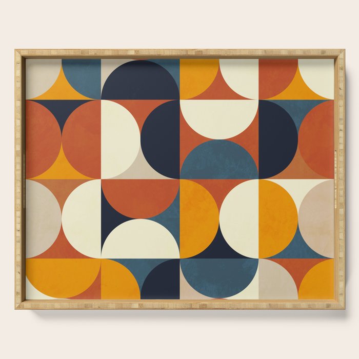 mid century abstract shapes fall winter 3 Serving Tray Gallery Image 1