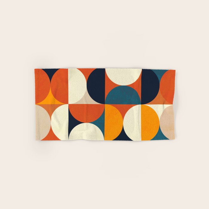 mid century abstract shapes fall winter 3 Hand & Bath Towel Gallery Image 1
