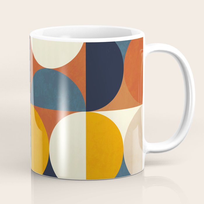 mid century abstract shapes fall winter 3 Coffee Mug Gallery Image 1