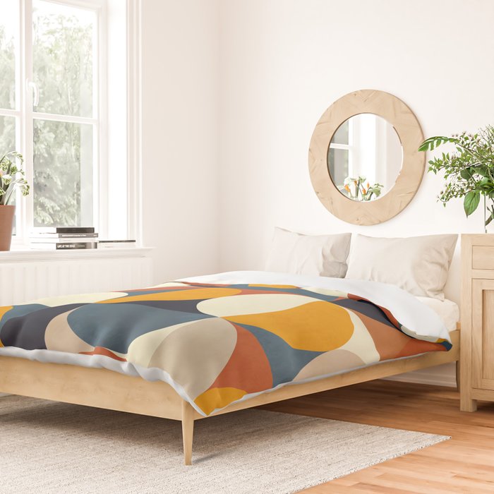 mid century abstract shapes fall winter 3 Duvet Cover Gallery Image 2