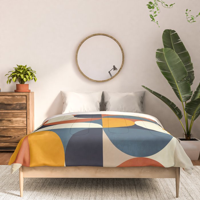 mid century abstract shapes fall winter 3 Comforter Gallery Image 3