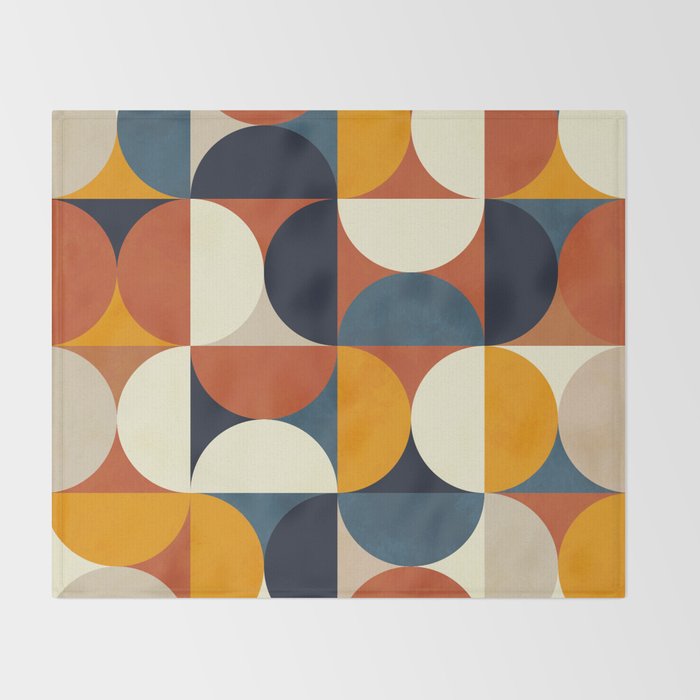 mid century abstract shapes fall winter 3 Throw Blanket Gallery Image 2