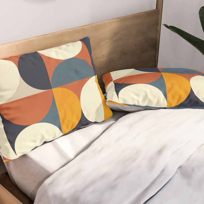 mid century abstract shapes fall winter 3 Pillow Sham Gallery Image 2