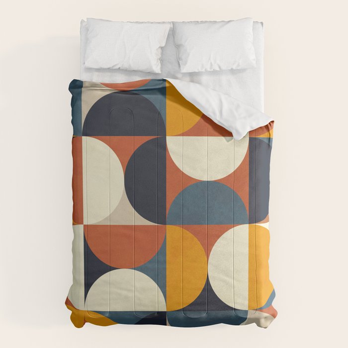 mid century abstract shapes fall winter 3 Comforter Gallery Image 1
