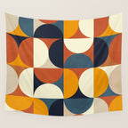 mid century abstract shapes fall winter 3 Wall Tapestry Gallery Image 4
