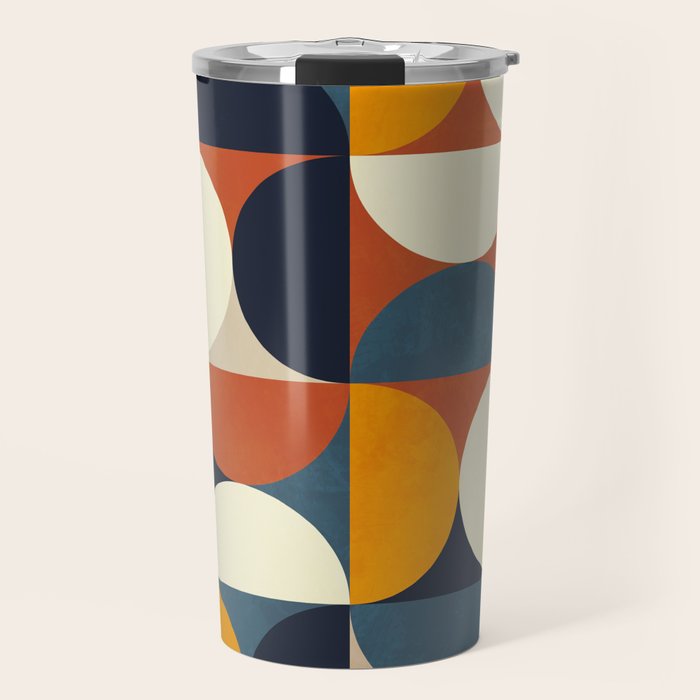 mid century abstract shapes fall winter 3 Travel Mug Gallery Image 1