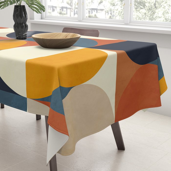mid century abstract shapes fall winter 3 Tablecloth Gallery Image 3