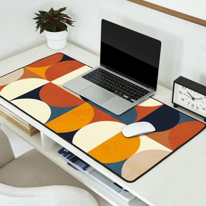 mid century abstract shapes fall winter 3 Desk Mat Gallery Image 2
