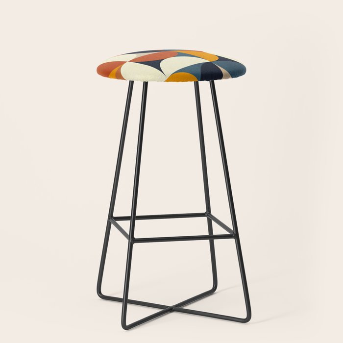mid century abstract shapes fall winter 3 Stool Gallery Image 1