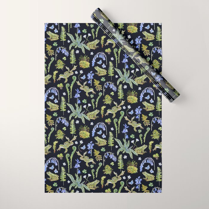 Frolicking Frogs and Ferns Wrapping Paper Gallery Image 1