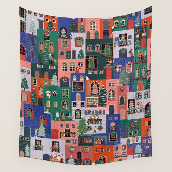 Happy Holidays Wall Tapestry Gallery Image 1