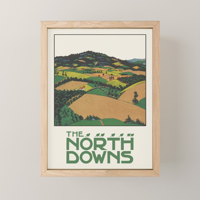 Vintage English Travel Poster - The North Downs, 1916 Mini Art Print Gallery Image 1