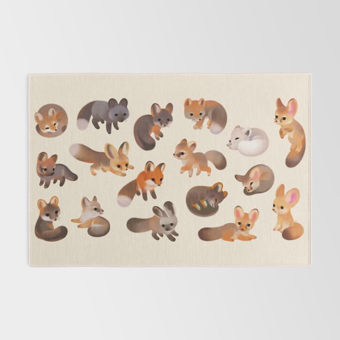 Foxes - beige Rug Gallery Image 2