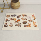 Foxes - beige Rug Gallery Image 1
