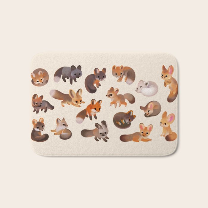 Foxes - beige Bath Mat Gallery Image 1