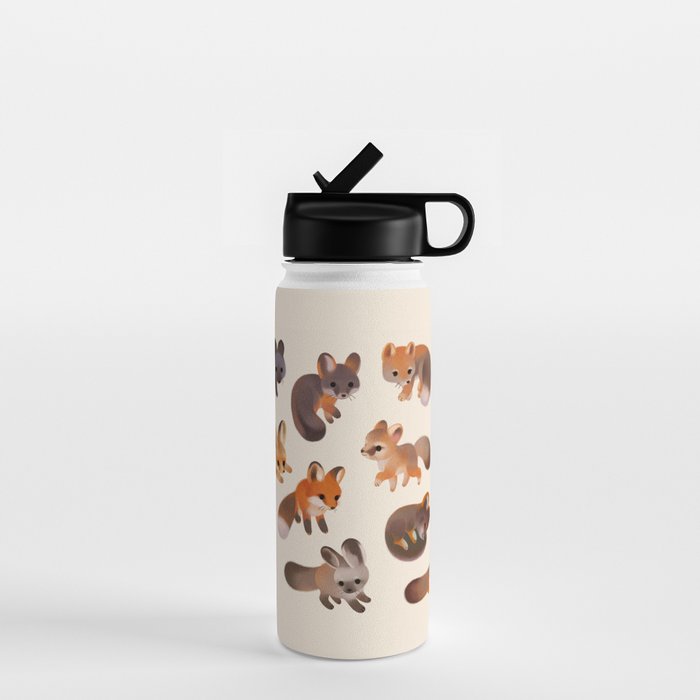 Foxes - beige Water Bottle Gallery Image 1