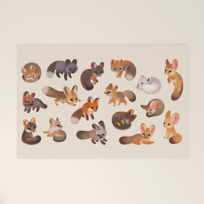 Foxes - beige Welcome Mat Gallery Image 1