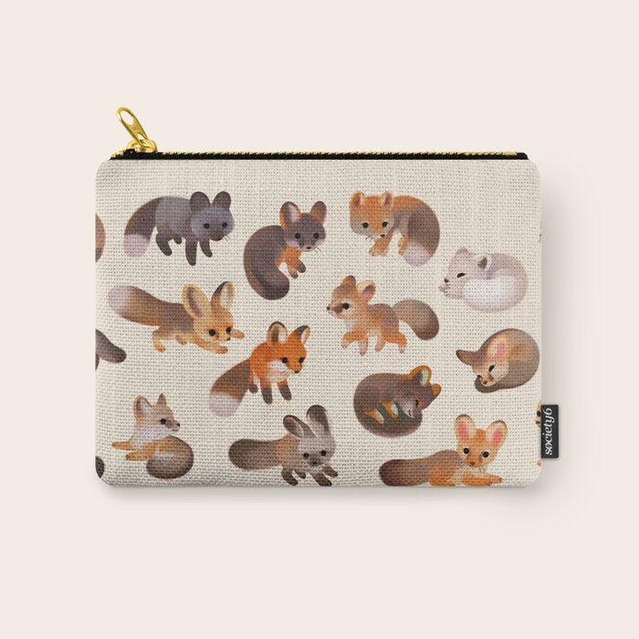Foxes - beige Carry All Pouch Gallery Image 1