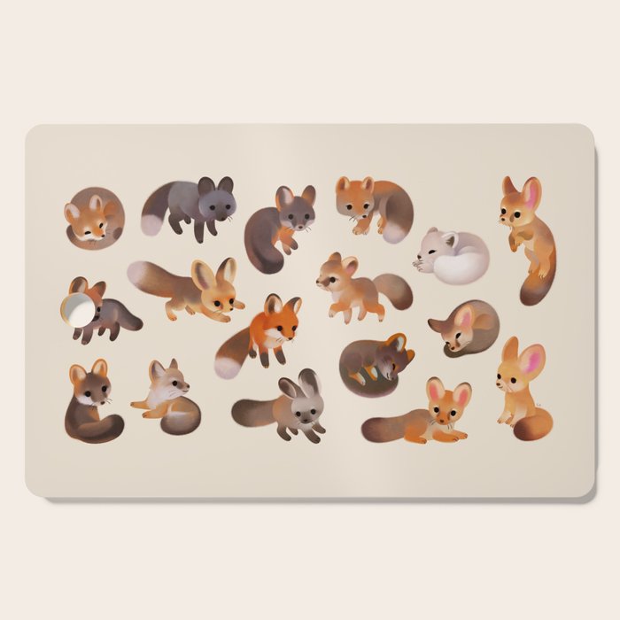 Foxes - beige Cutting Board Gallery Image 1