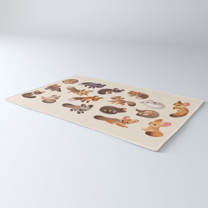 Foxes - beige Rug Gallery Image 3