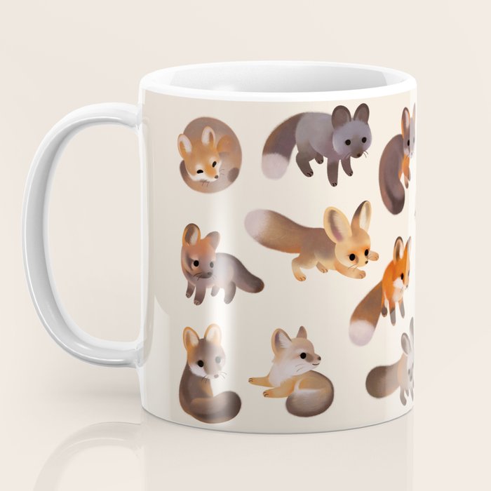 Foxes - beige Coffee Mug Gallery Image 3