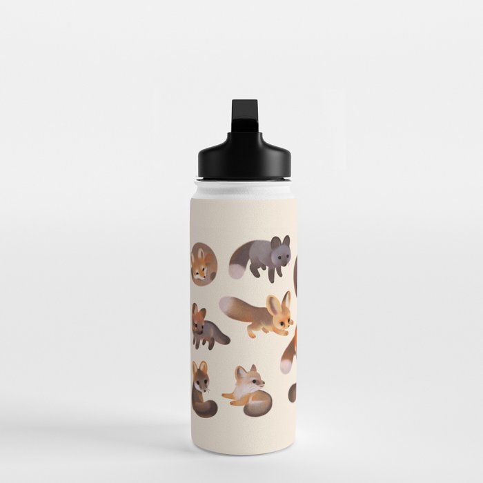 Foxes - beige Water Bottle Gallery Image 3