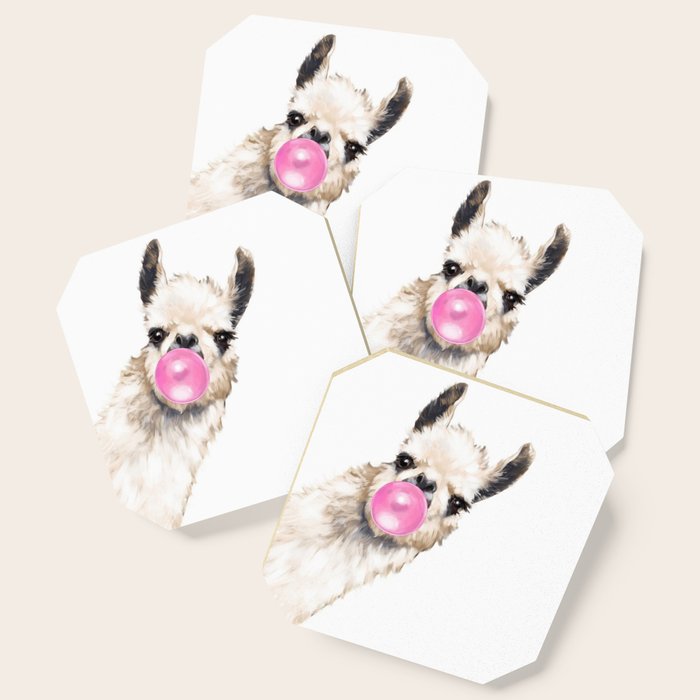 Bubble Gum Sneaky Llama Coaster Gallery Image 1