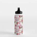 Vintage & Shabby Chic Pink Cockatoo Tropical Flower Jungle Water Bottle Gallery Image 3