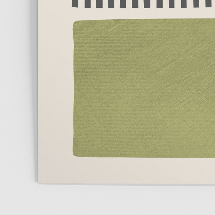 Green Beige Black Lines Artwork I Poster Gallery Image 3