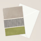 Green Beige Black Lines Artwork I Stationery Card Gallery Image 2