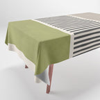 Green Beige Black Lines Artwork I Tablecloth Gallery Image 1