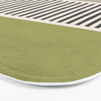 Green Beige Black Lines Artwork I Bath Mat Gallery Image 3
