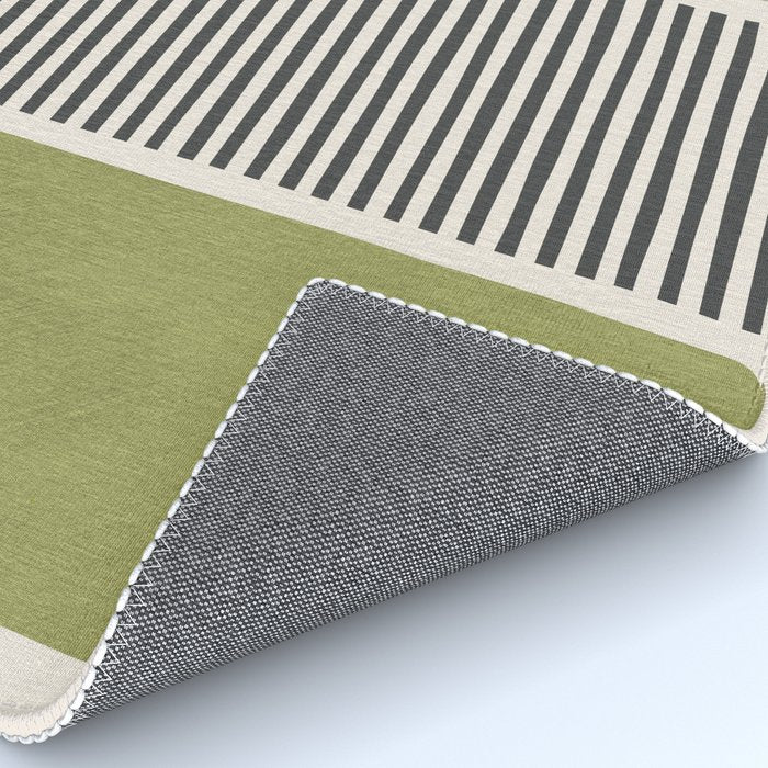 Green Beige Black Lines Artwork I Rug Gallery Image 4