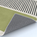Green Beige Black Lines Artwork I Rug Gallery Image 4