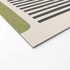 Green Beige Black Lines Artwork I Welcome Mat Gallery Image 2